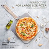 Large Pizza Peel Set 16"x13"— Ultra-Thin 16” Pizza Peel Set with Folding Handle & 14" Stainless Steel Cutter